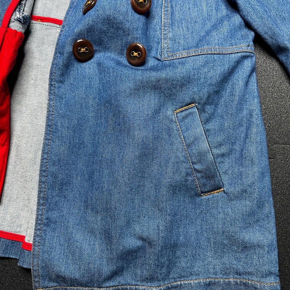 Pull&Bear Blue Double-Breasted Pea Coat - Picture 5 of 13